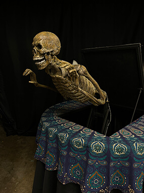 Seance Table Skelerector pneumatic skeleton startle scare