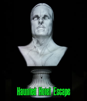 Exciting Escape Room Video and Audio - The Ghost Bust This talking Halloween bust can deliver custom escape room audio (clues, rules, objectives) in a thrilling way.