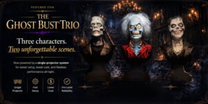 Ghost Bust Trio animated Halloween prop with three talking busts for haunted attractions and home haunts